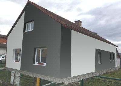 Návrh černé fasády na domě
